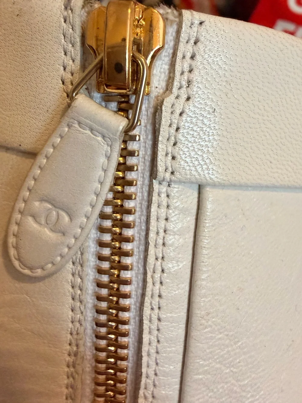 CHANEL White Leather Ankle Boots with Black Cap Toes